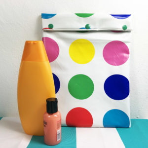Schwimmtasche/ Schampootasche bunte Punkte, wasserdicht Schwimmtasche/ Schampootasche bunte Punkte, wasserdicht