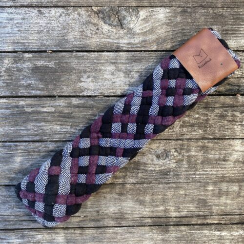 Breites Haarband aus recyceltem Jersey-Garn, schwarz, weiss, lila