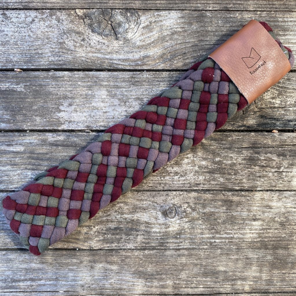bequemes Haarband aus Jersey, breit, nachhaltig, bordeaux-grün-braun
