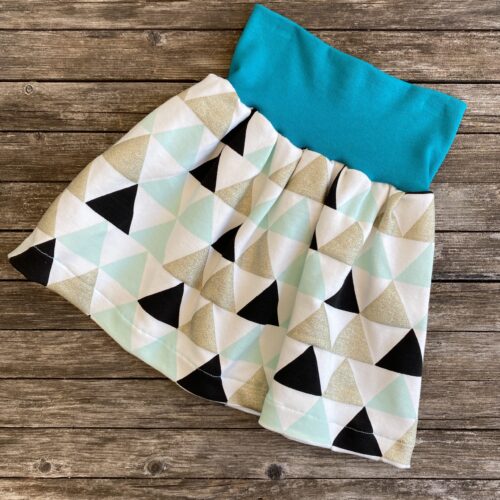 Mädchen Glitzer Rock, Mitwachsrock, Dreiecke, Gold