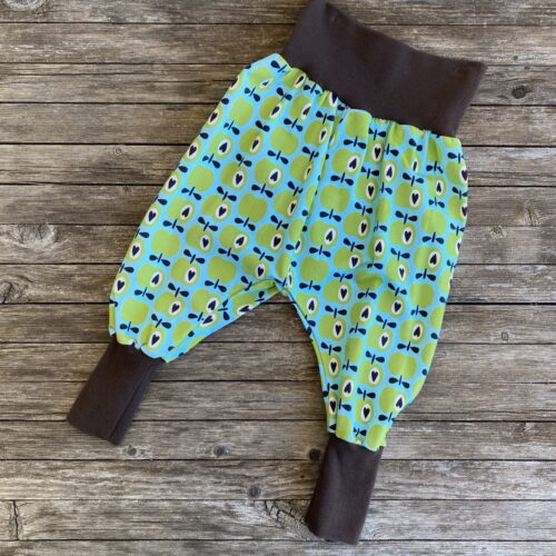 Pumphose/ Mitwachshose Retro, Apfel, türkis, braun