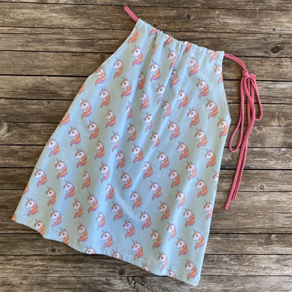 Kleid, Tunika, Shirt für Mädchen, Mitwachsmode, Jersey, Einhorn, Regenbogen