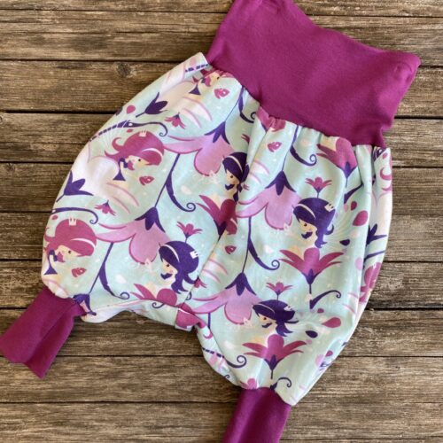 Pumphose/ Mitwachshose, Blumen, Fee, Pink