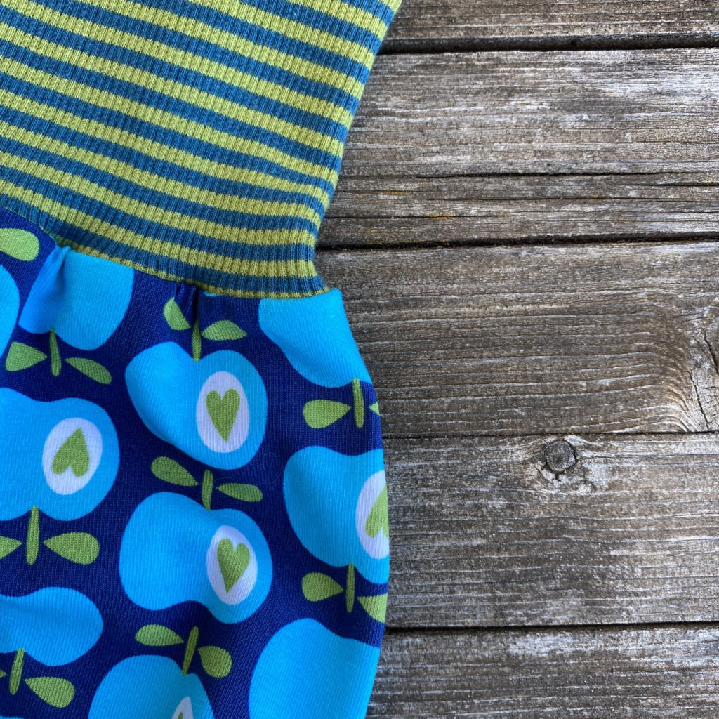 Pumphose/ Mitwachshose Retro Apfel, blau/ Petrol grün, gestreift – Bild 3