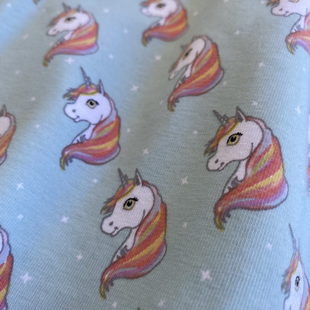 Kleid, Tunika, Shirt für Mädchen, Mitwachsmode, Jersey, Einhorn, Regenbogen – Bild 4