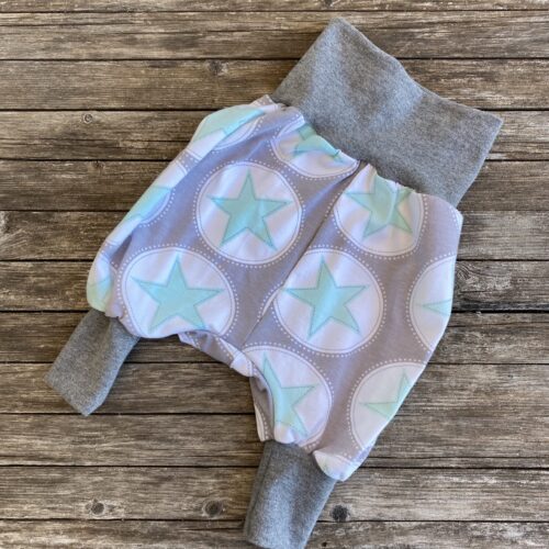 Pumphose/ Mitwachshose Sterne, mint, grau
