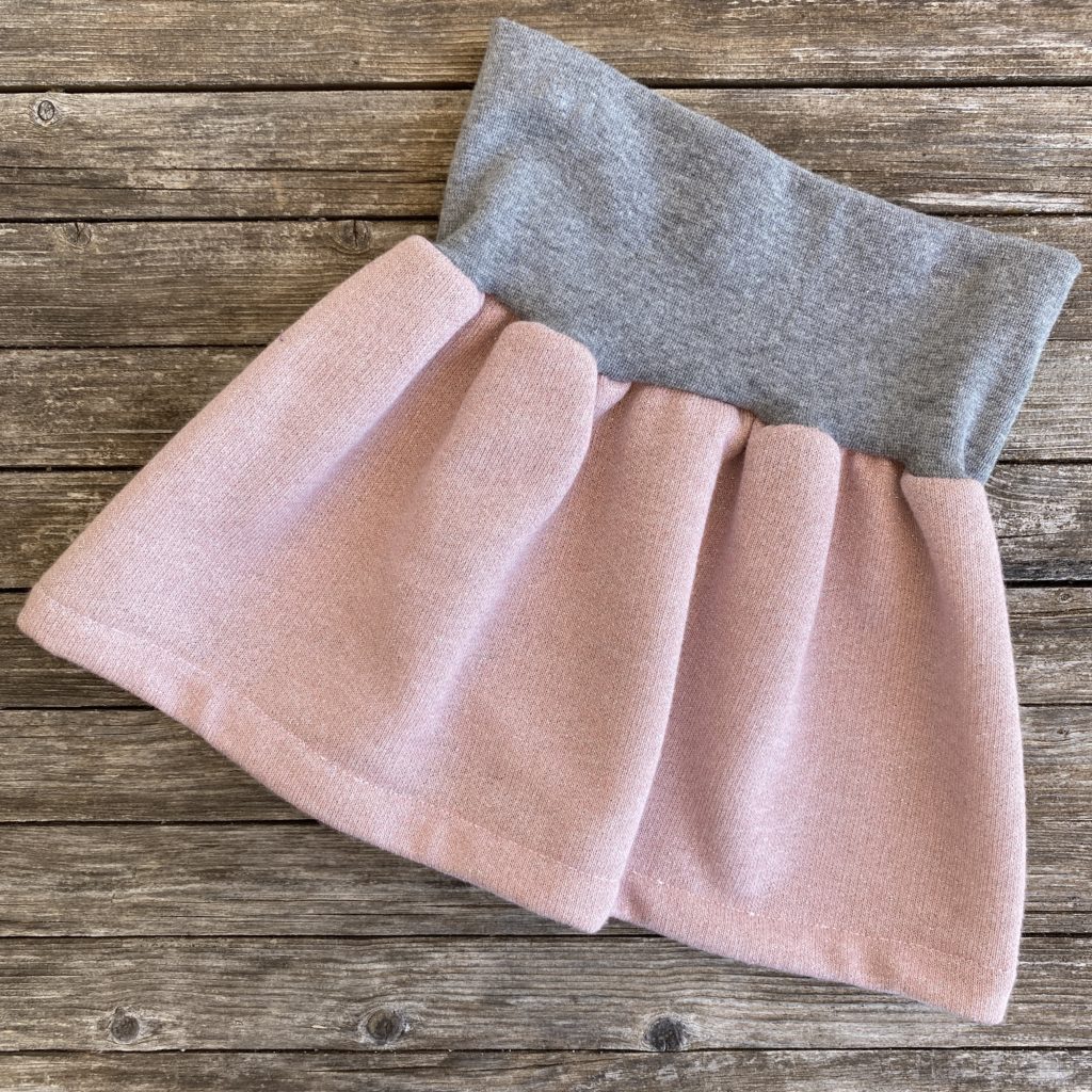 Rosa Glitzer Rock für Mädchen aus Sommersweat, Mitwachsmode