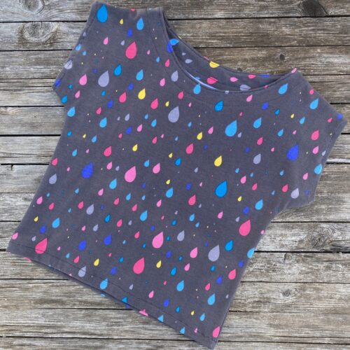 Shirt, T-Shirt für Mädchen, Gerader Schnitt, bunte Tropfen, Regenbogen