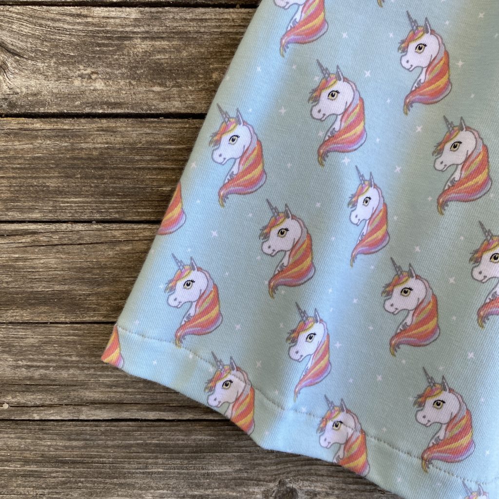 Kleid, Tunika, Shirt für Mädchen, Mitwachsmode, Jersey, Einhorn, Regenbogen – Bild 3