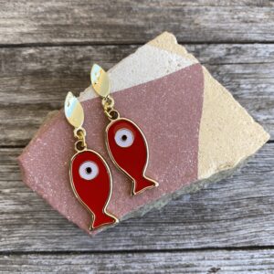 Ohrringe Fisch Rot