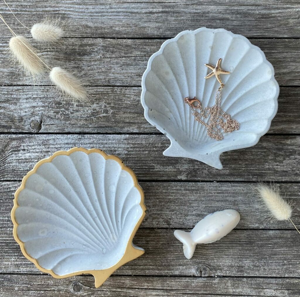 Muschelschale, Beton, Schale, Muschel, Schmuckschale, Seifenschale, maritim