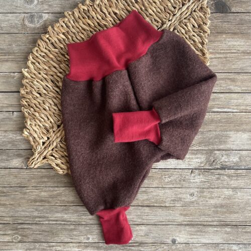 Pumphose/ Mitwachshose Wollwalk für den Herbst/ Winter. braun/ rot