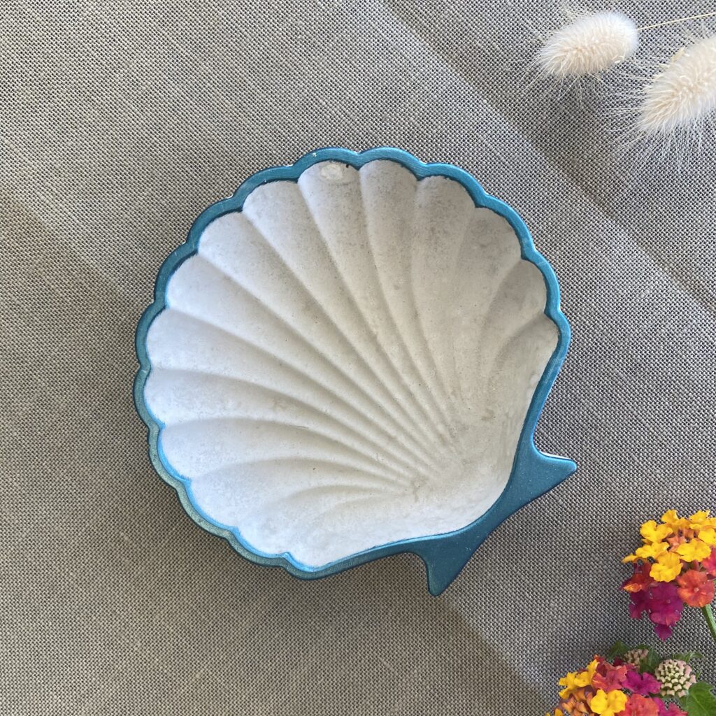 Muschelschale, Beton, Schale, Muschel, Schmuckschale, Seifenschale, maritim, mit Meeresrand