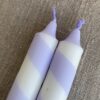 Dip Dye Kerzen Zuckerstange lila pastell, handgefärbt, 2er-Set