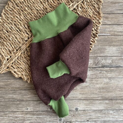 Pumphose/ Mitwachshose Wollwalk für den Herbst/ Winter, braun/ grün