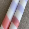 Dip Dye Kerzen Zuckerstange lila pastell/ rot, handgefärbt, 2er-Set, 2-farbig