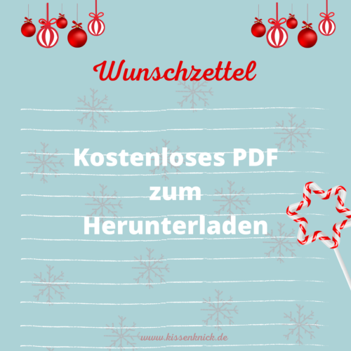 Wunschzettel Weihnachten türkis