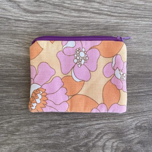 Mini-Täschchen, Upcycling Retro-Stoff , florales Muster pastell für unterwegs