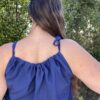 wundervolles fließendes Top aus leichter Viskose in dunkelblau, Sommertop, Onesize mit verstellbaren Trägern, Rücken breit