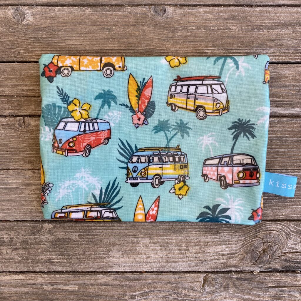 Mini-Wetbag Surfen, Surfbulli, Bulli, Camping, türkis, Rückseite