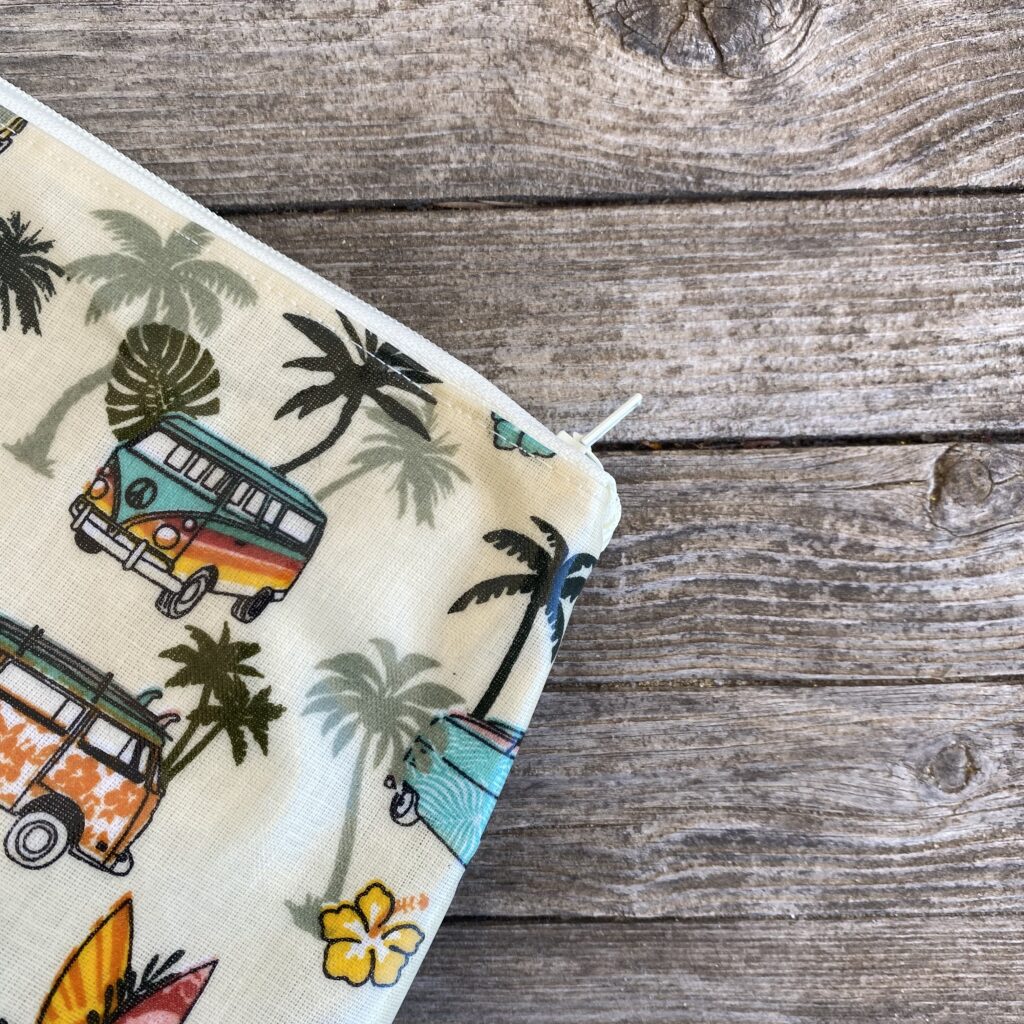wasserfestes Wetbag Surfen, Surfbulli, Bulli, Camping, beige, Detail