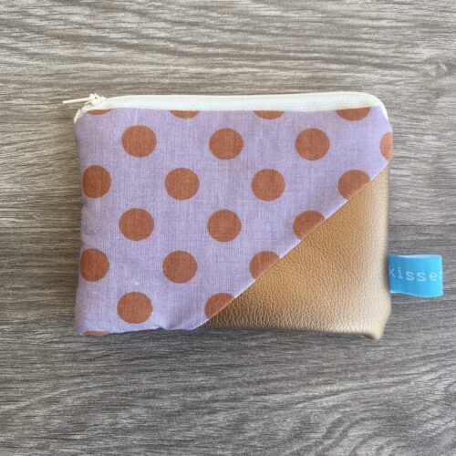 Mini Portemonnaie, Geldbörse mit Kupfer, Punkte flieder
