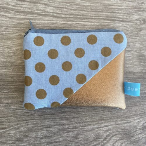 kleiner Geldbeutel gepunktet, Kupfer/ blau