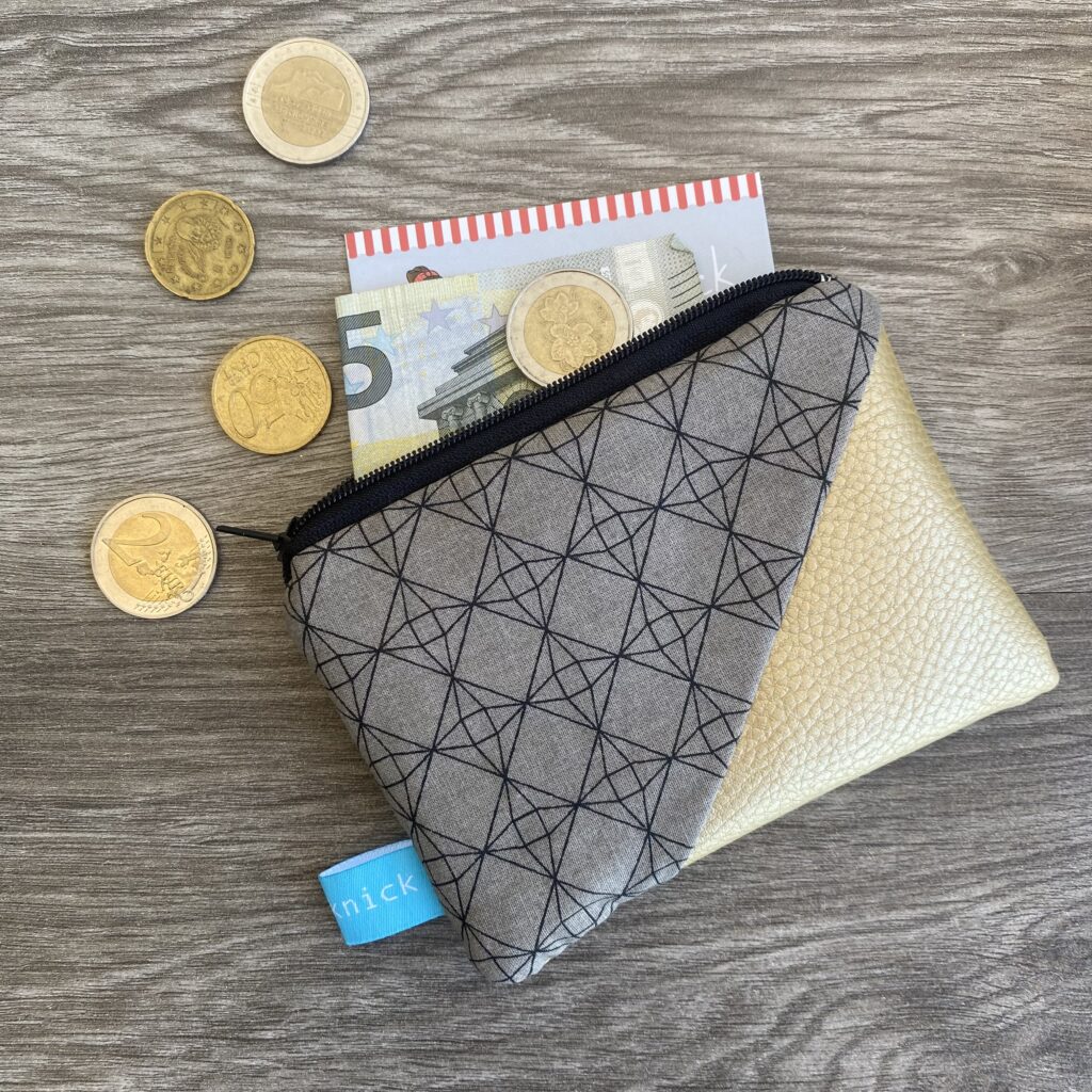 Keiner Geldbeutel goldenes Kunstleder/ Geometrie