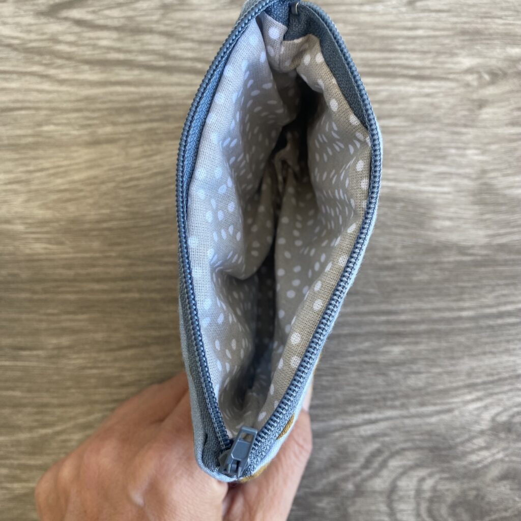kleiner Geldbeutel gepunktet, Kupfer/ blau