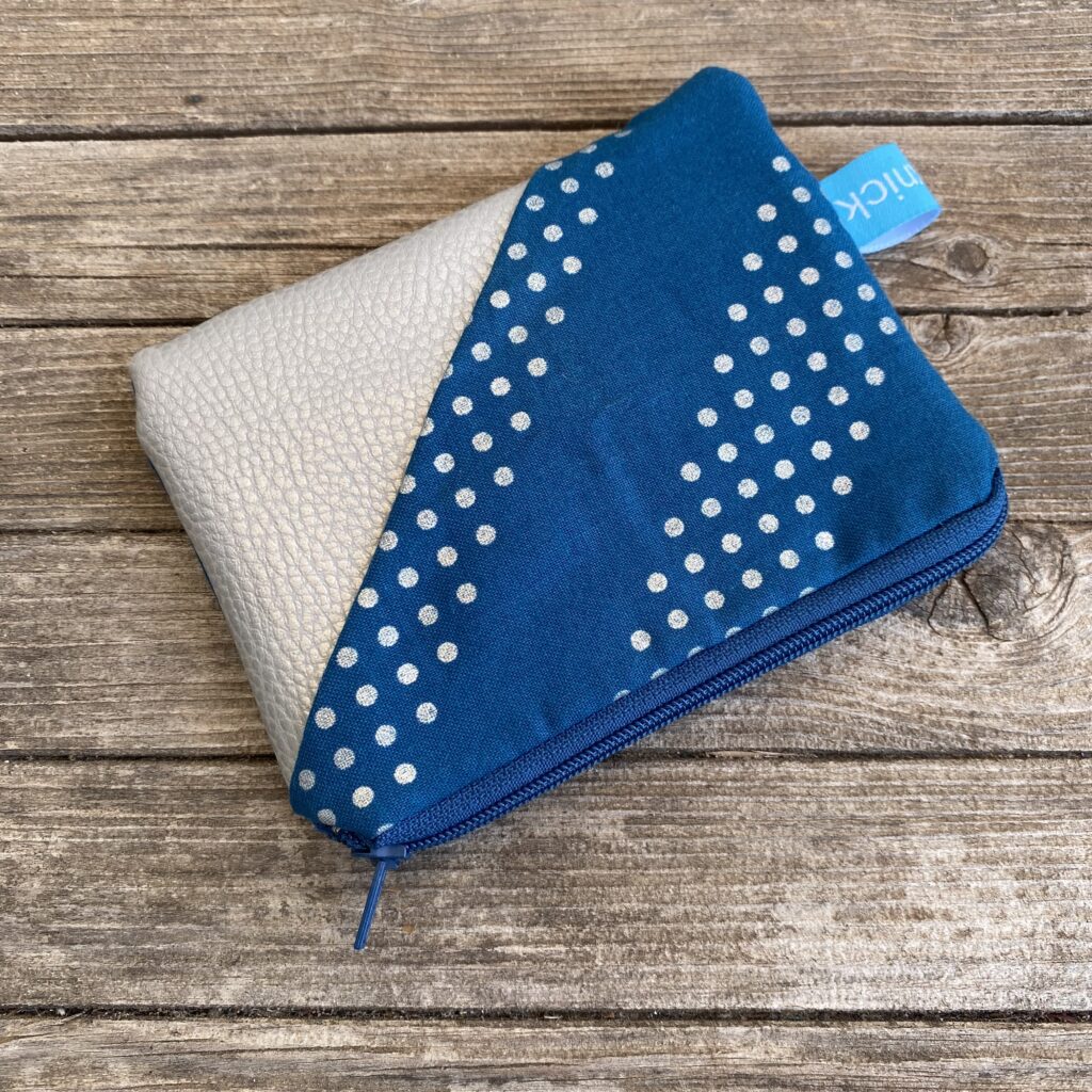 kleiner Geldbeutel/ Täschchen in silber & blau für Hochzeit, Party