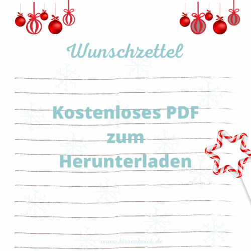 Weihnachtswunschzettel -weiss gratis