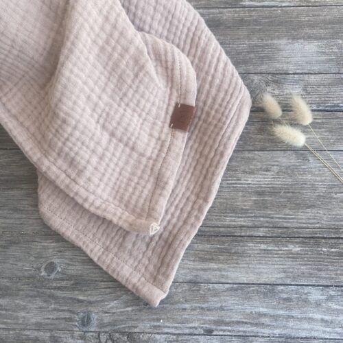 quadratisches Musselin-Tuch in Boho beige aus Bio-Baumwolle, als Halstuch ab 6 J oder kleine Decke