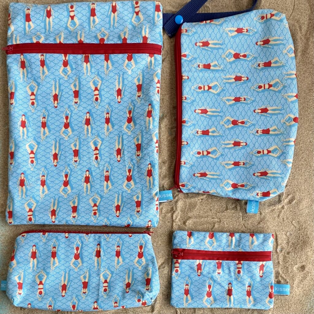 alle Wetbag Größen: Wetbag mit Aufhängung, Wetbag mittel, Wetag groß, Mini-Wetbag