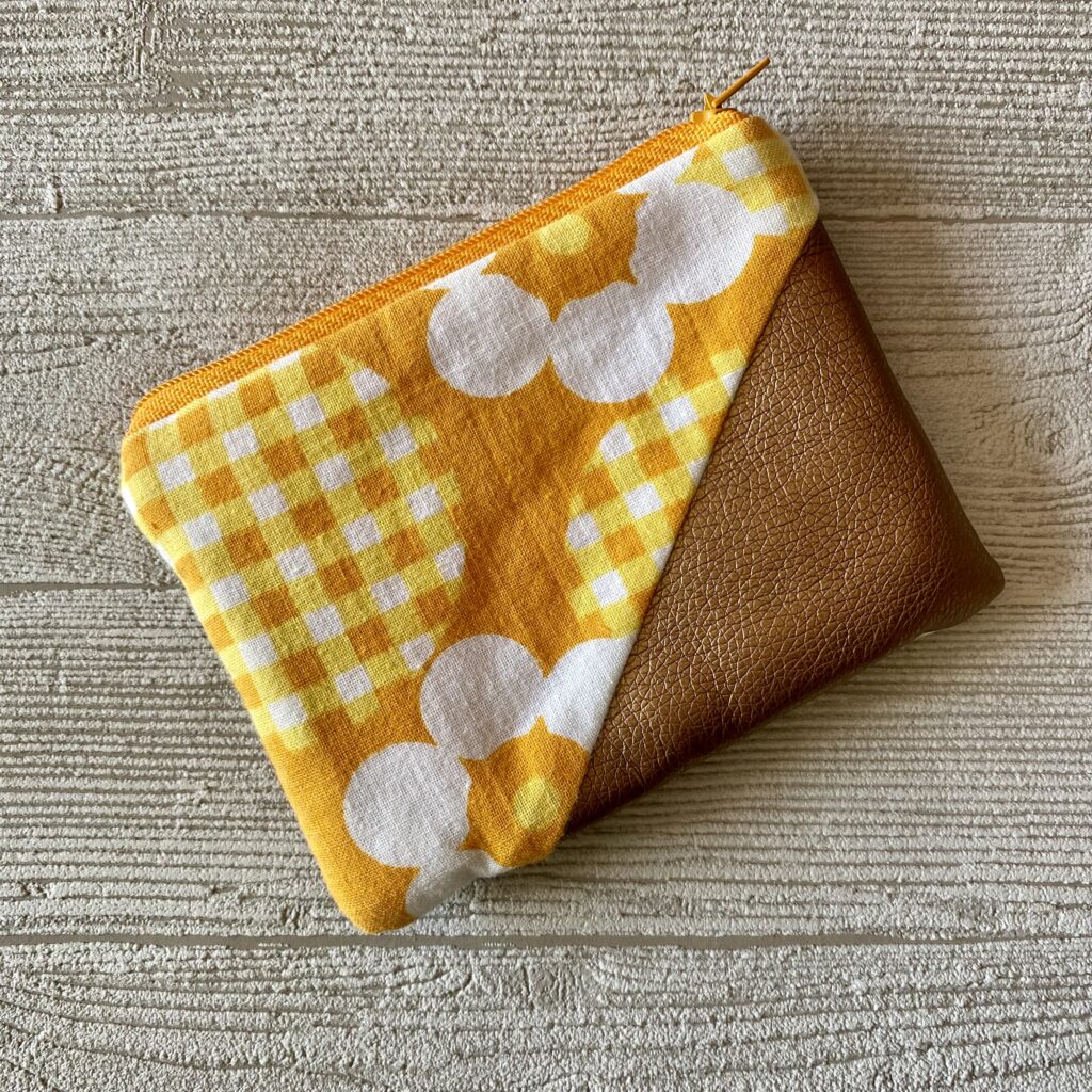 Mini Geldbeutel Patchwork - Vintage, Retro 70erJahre Blumen gelb