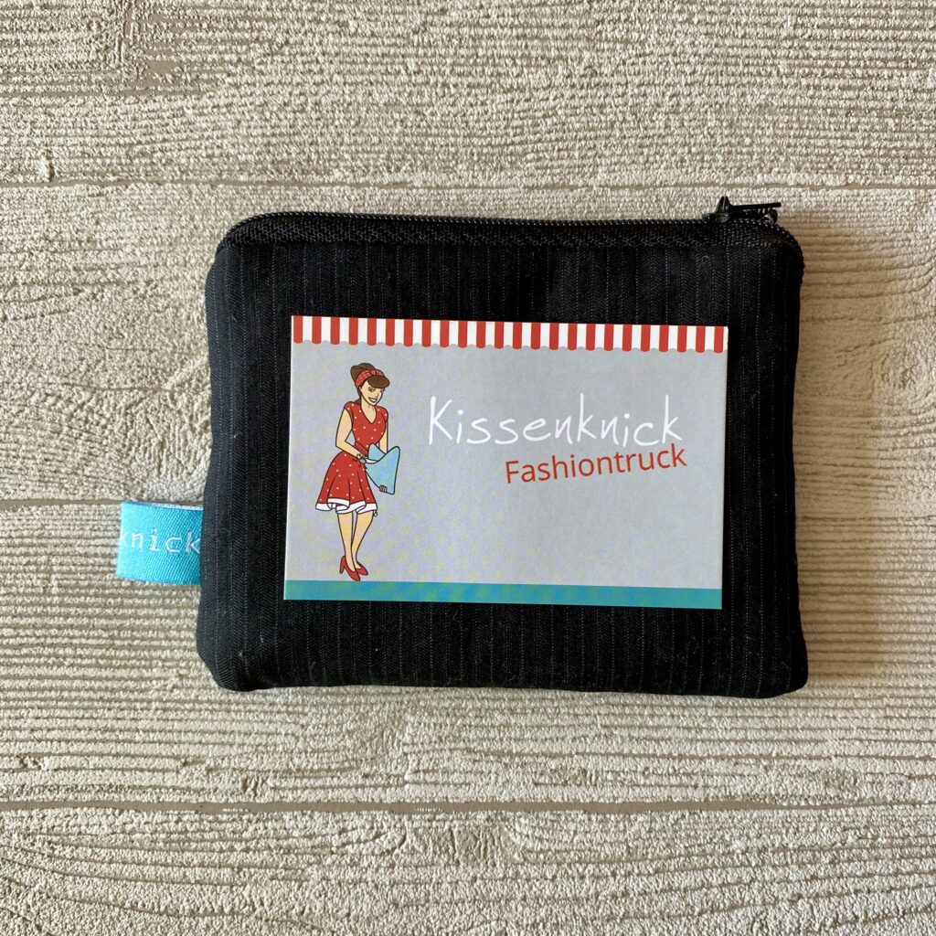 Mini Geldbeutel Nadelstreifen schwarz, klassisch