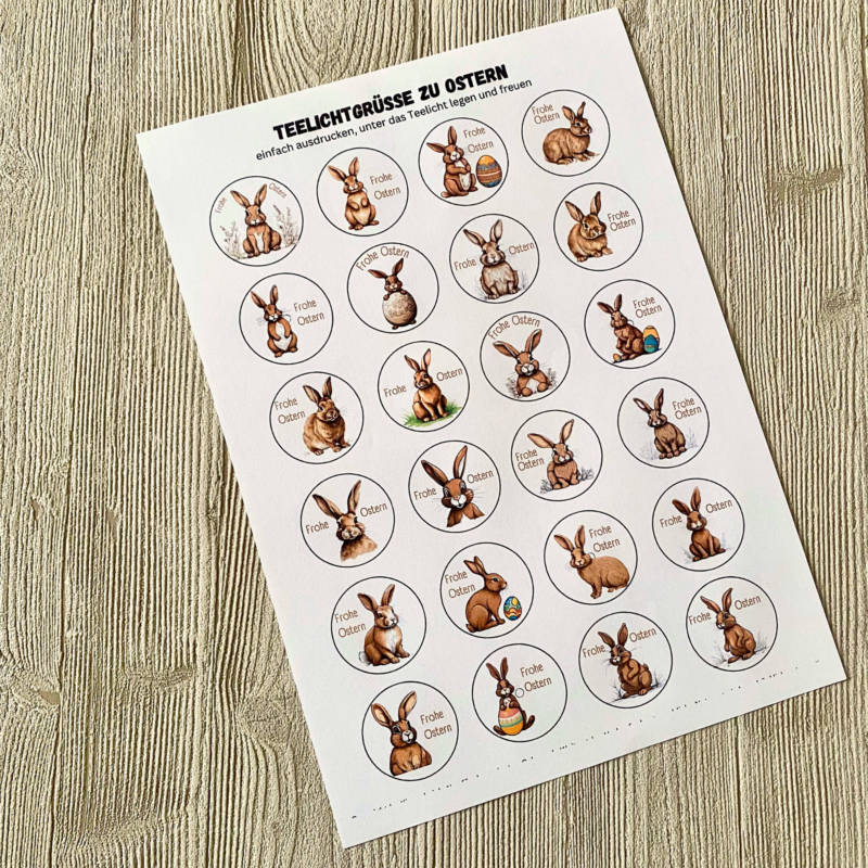 Teelicht mit Botschaft - Osterhasen