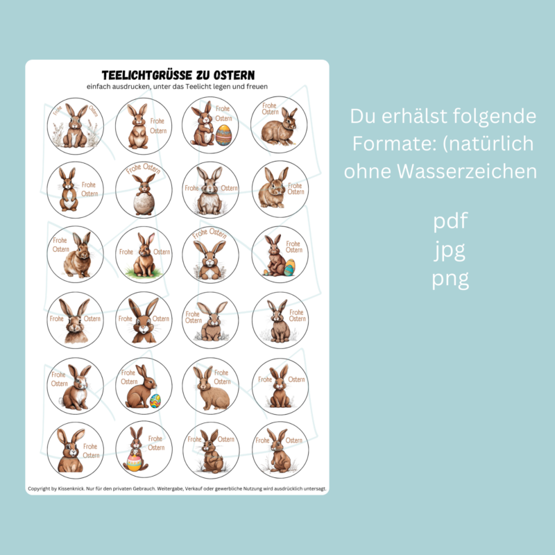 Teelicht mit Botschaft - Osterhasen