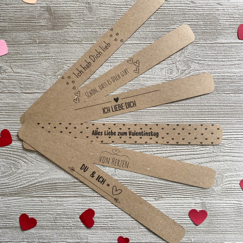 Banderolen Valentinstag 6 verschiedene Motive