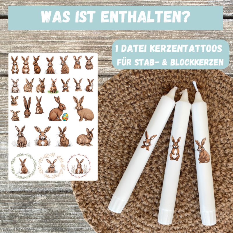 Frohe Ostern Bundle Kerzentattoos