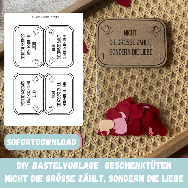 Geschenktüte Nicht die Größe zählt, sondern die Liebe