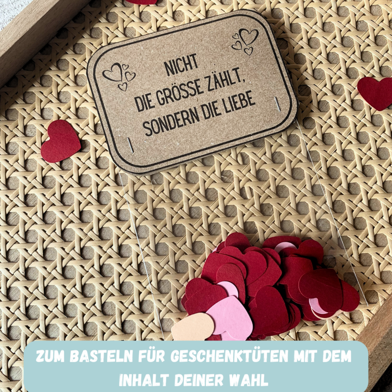 Geschenktüte Nicht die Größe zählt, sondern die Liebe