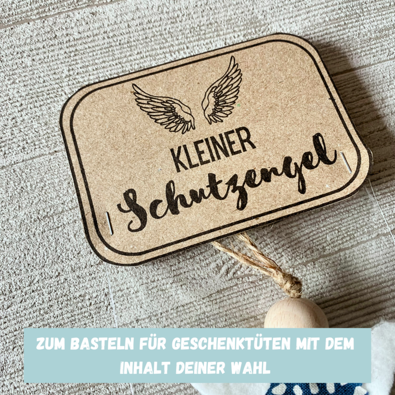 Kleiner Schutzengel Bastelvorlage Geschenktüte, Tütenklappe, Digitaler Download