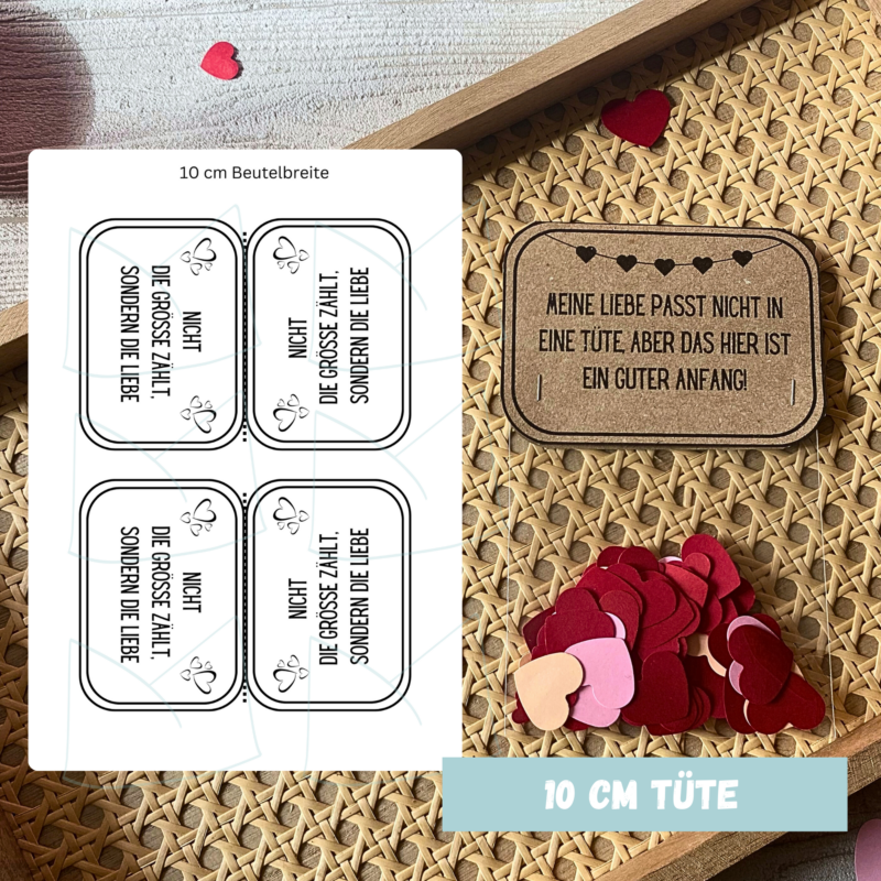 Geschenktüte Nicht die Größe zählt, sondern die Liebe