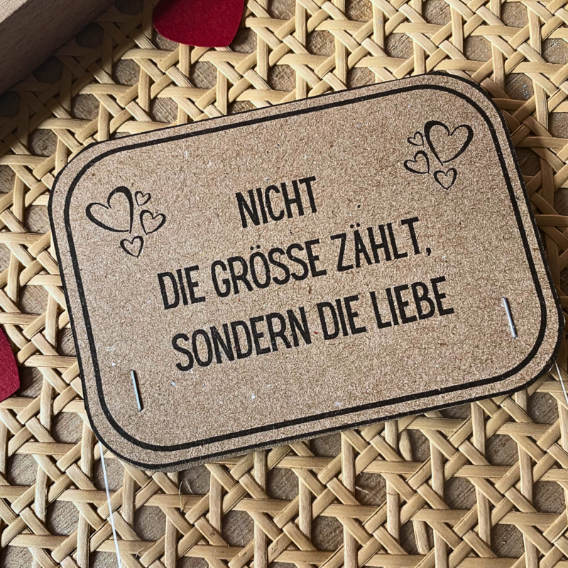 Geschenktüte Nicht die Größe zählt, sondern die Liebe