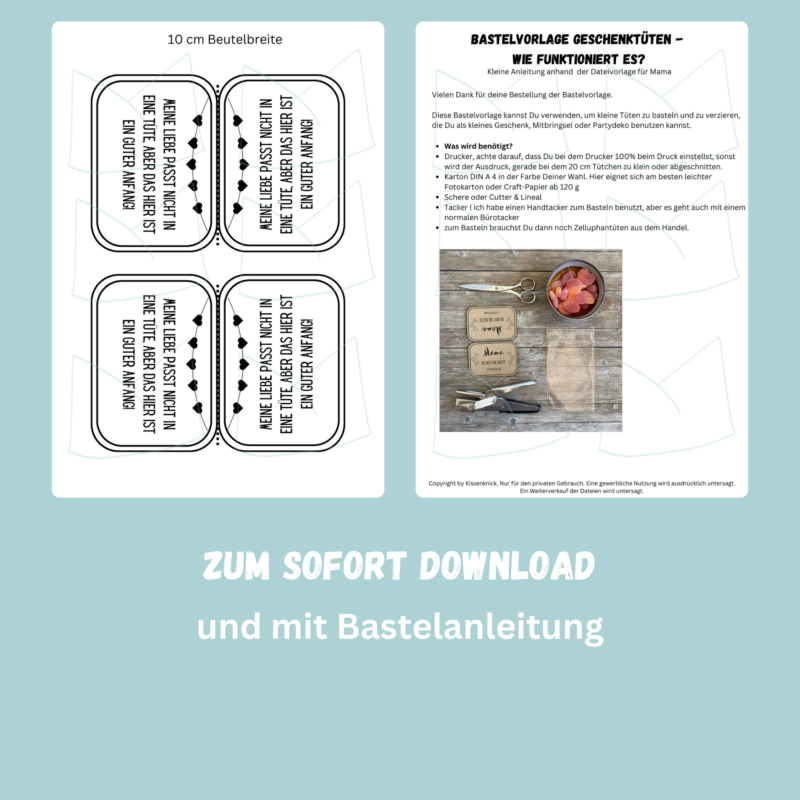 Geschenktütenklappe - Meine Liebe passt nicht in eine Tüte, aber...