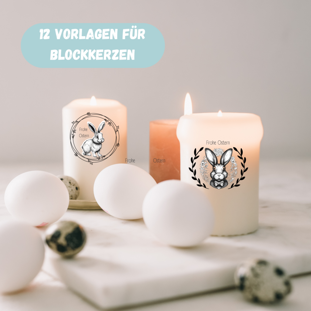 Kerzentattoos Ostern Blockkerzen (2)