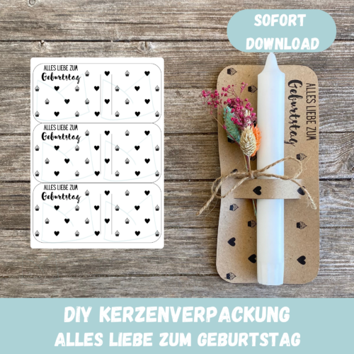 Seite 1 - Titelbild Kerzenverpackung Alles Liebe zum Geburtstag