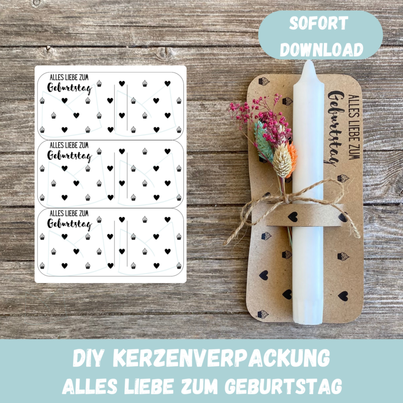 Seite 1 - Titelbild Kerzenverpackung Alles Liebe zum Geburtstag