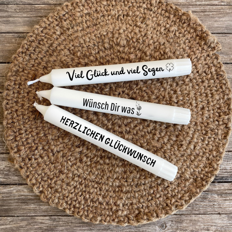 Kerzentattoo Vorlage Herzlichen Glückwunsch zum Geburtstag - für Stabkerzen - DIY Druckvorlage - Download