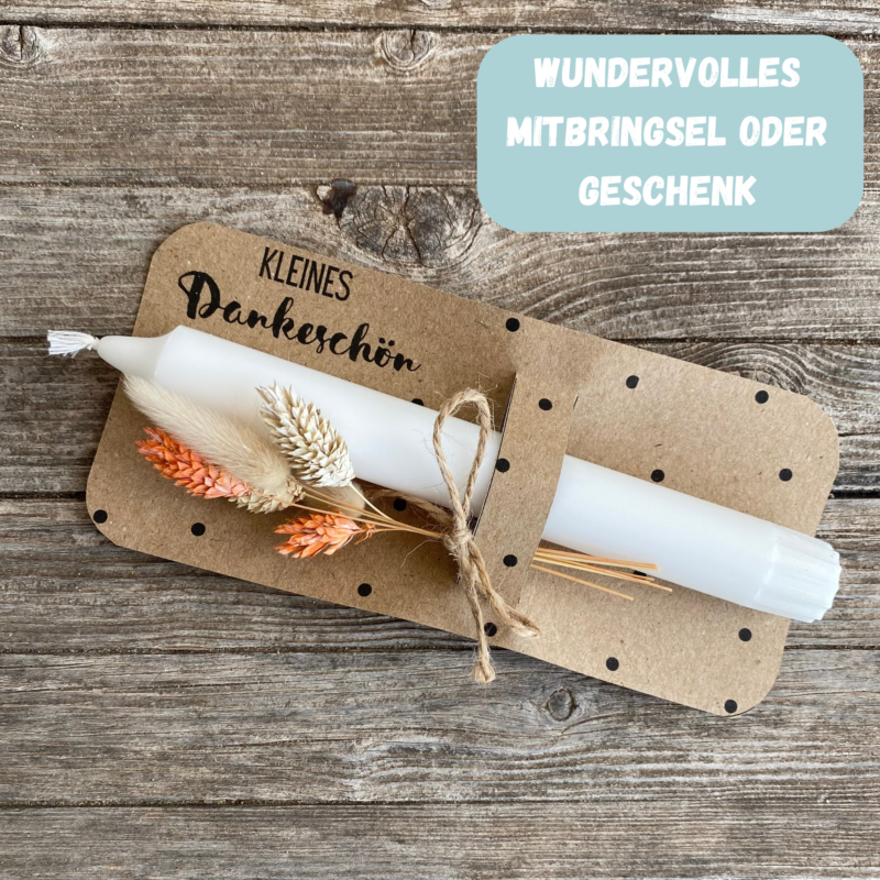 Kleines Dankeschön - Kerzenverpackung für Stabkerzen & andere Kleinigkeiten - Druckvorlage zum selber basteln - Download